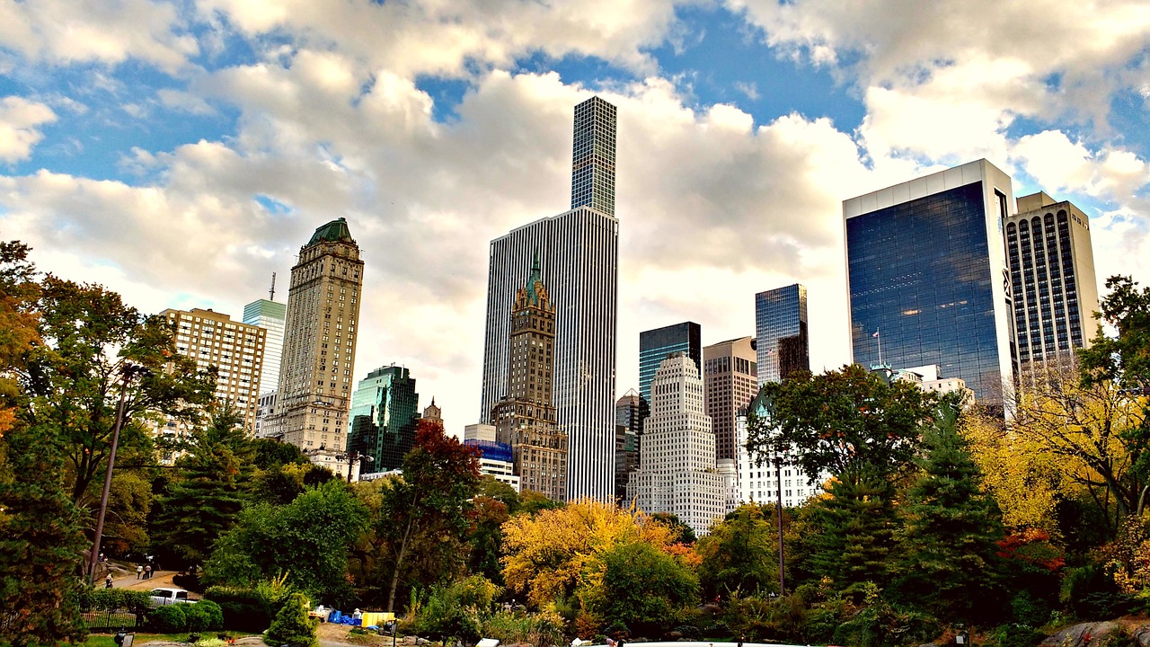 Vista a la ciudad desde Central Park, Nueva York. 